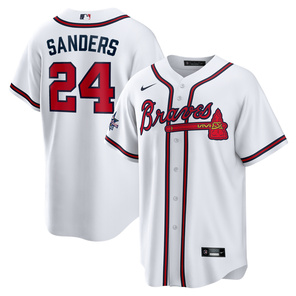 Atlanta Braves Deion Sanders Nike Home Retired Replica Jersey - White