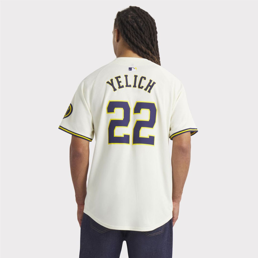 Milwaukee Brewers Christian Yelich Nike Home Limited Jersey - Cream