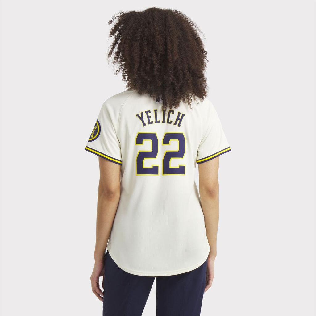 Milwaukee Brewers Christian Yelich Nike Women's Home Limited Jersey - Cream