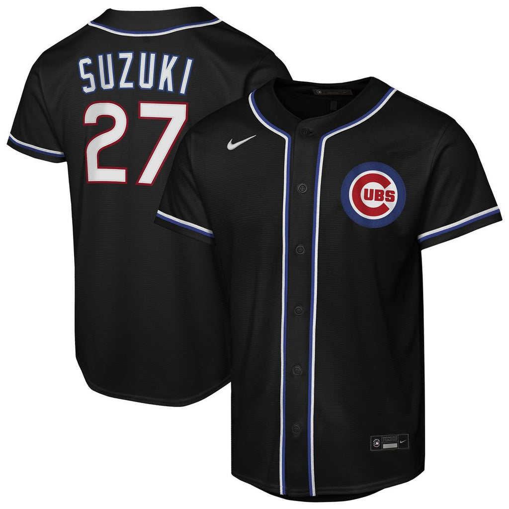 Chicago Cubs Seiya Suzuki Nike Youth Fashion Replica Jersey - Black