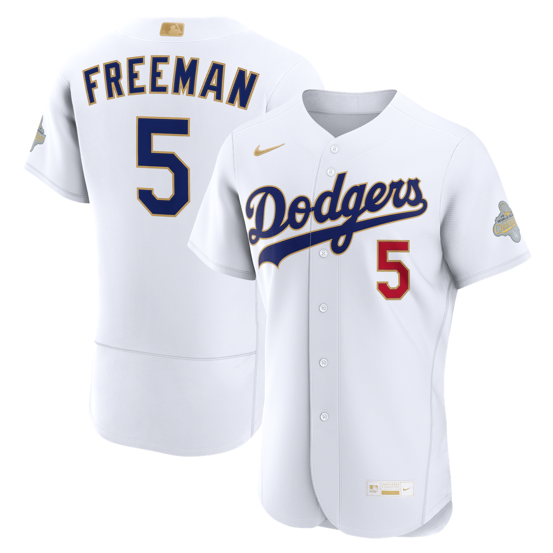 Los Angeles Dodgers Freddie Freeman Nike 2026 Gold Collection Authentic Jersey - White