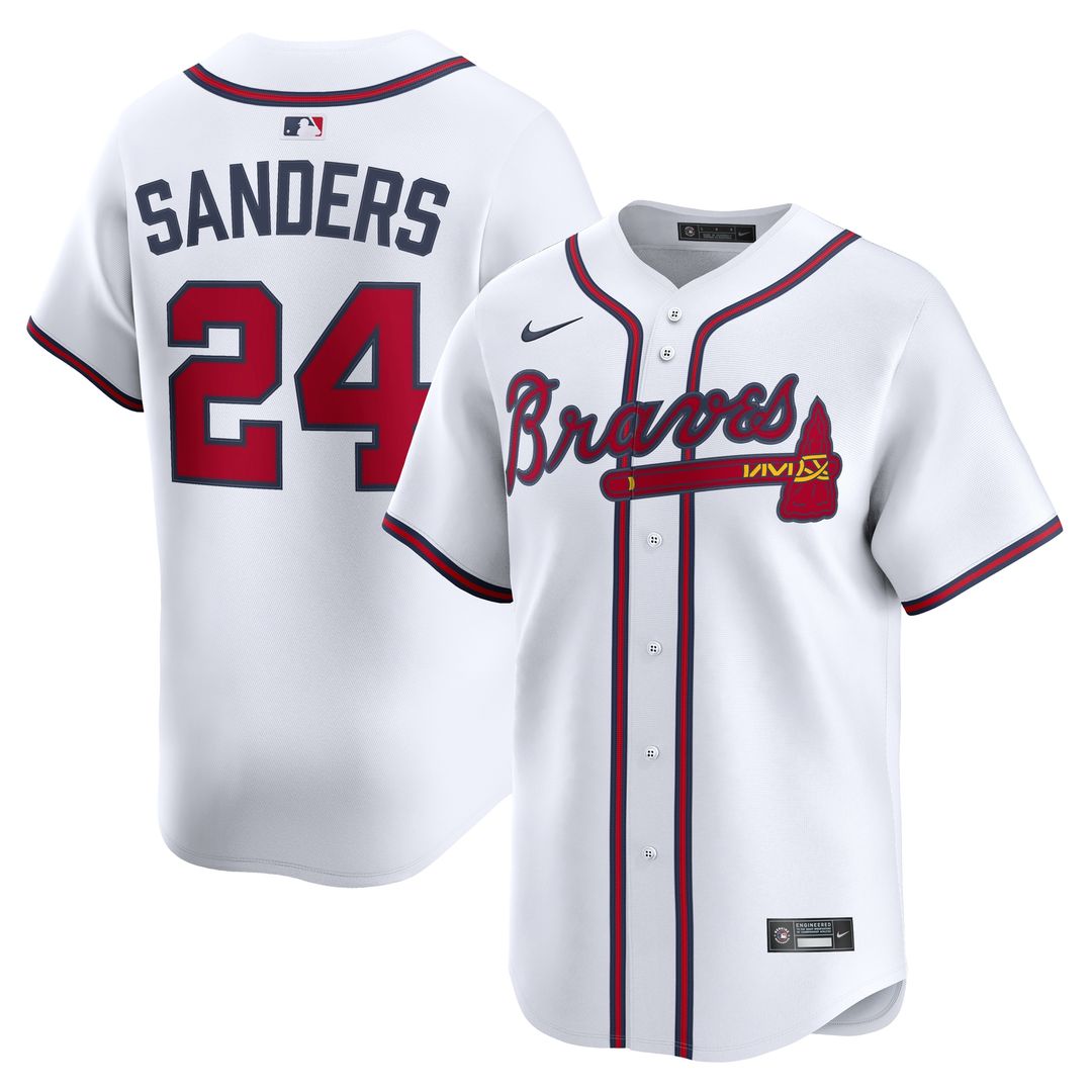 Atlanta Braves Deion Sanders Nike Limited Jersey - White
