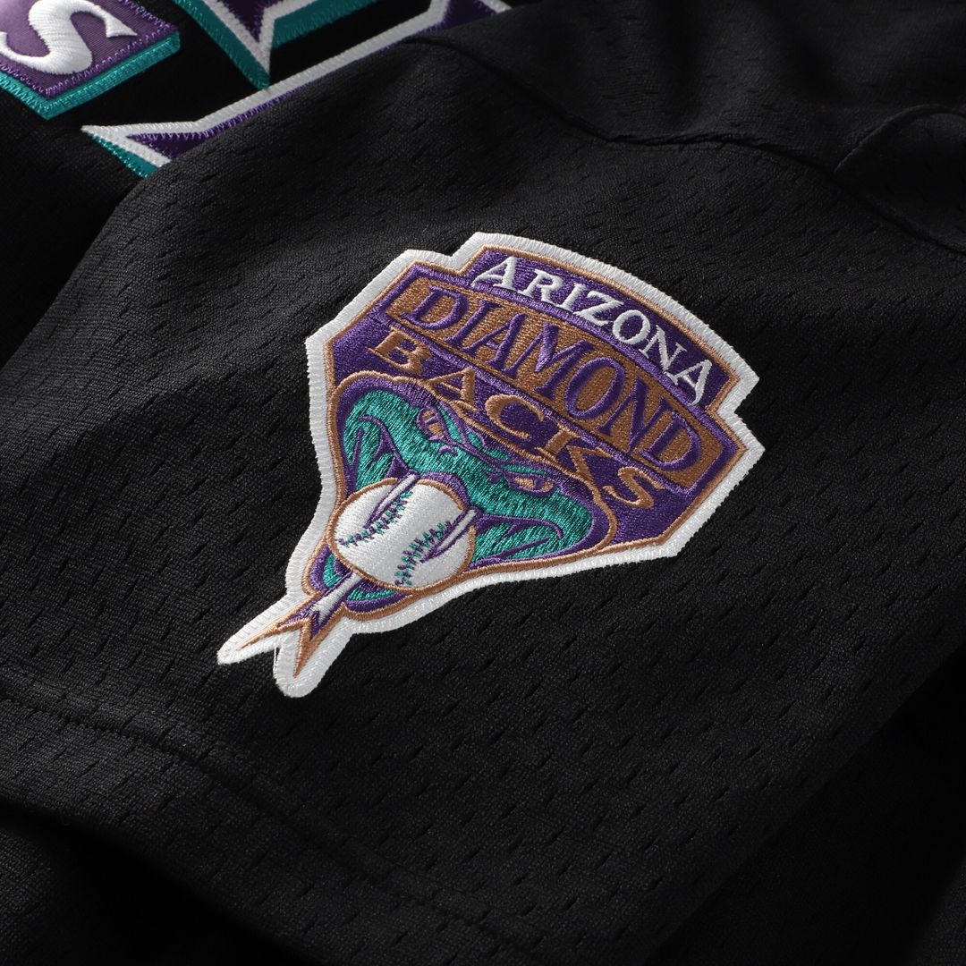 Arizona Diamondbacks Randy Johnson Mitchell & Ness Cooperstown Mesh Batting Practice Button-Up Jersey - Black