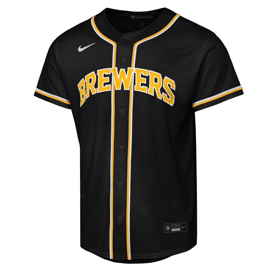 Milwaukee Brewers Jackson Chourio Nike Youth Fashion Replica Jersey - Black