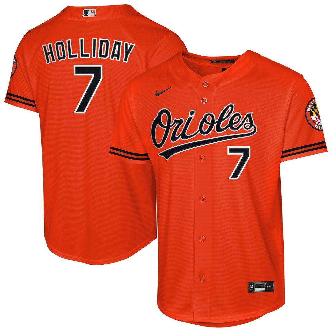 Baltimore Orioles Jackson Holliday Nike Youth Alternate 2 Stadium Jersey - Orange
