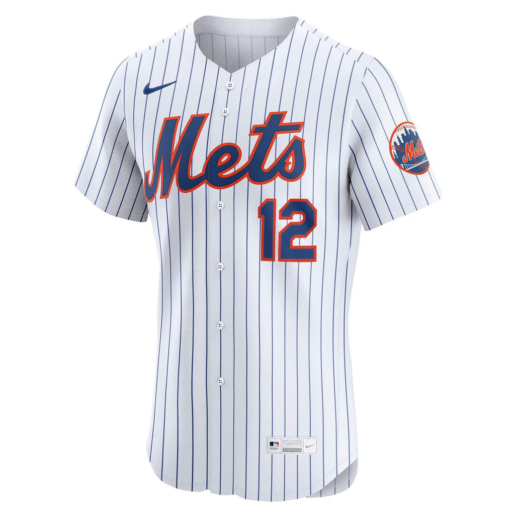 New York Mets Francisco Lindor Nike Home Elite Jersey - White