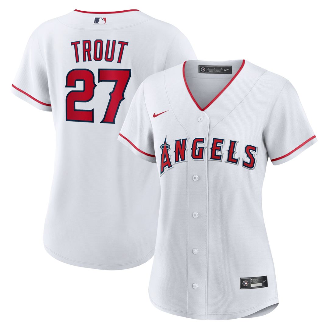 Los Angeles Angels Mike Trout Nike Women's Home Replica Jersey - White