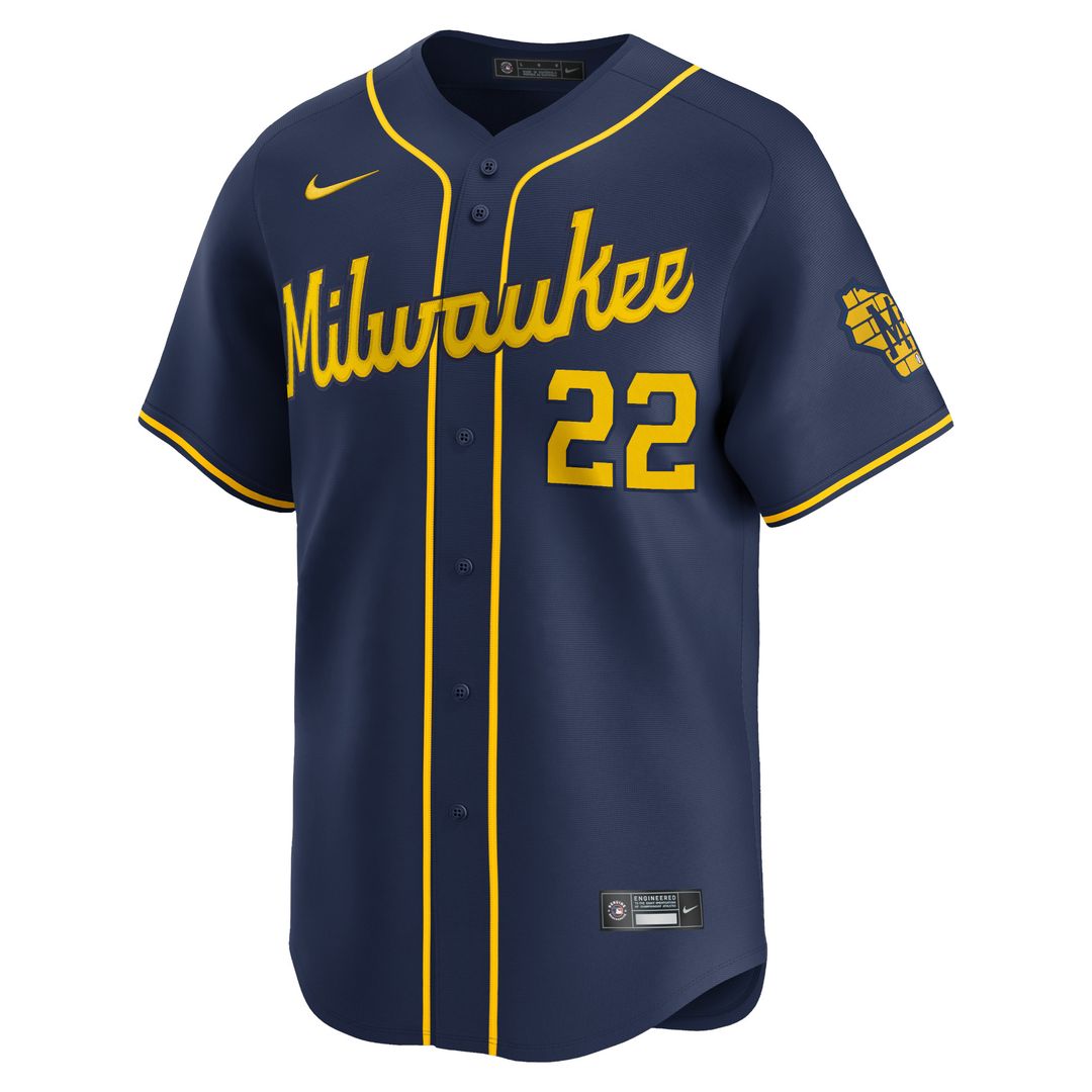 Milwaukee Brewers Christian Yelich Nike Alternate Limited Jersey - Navy