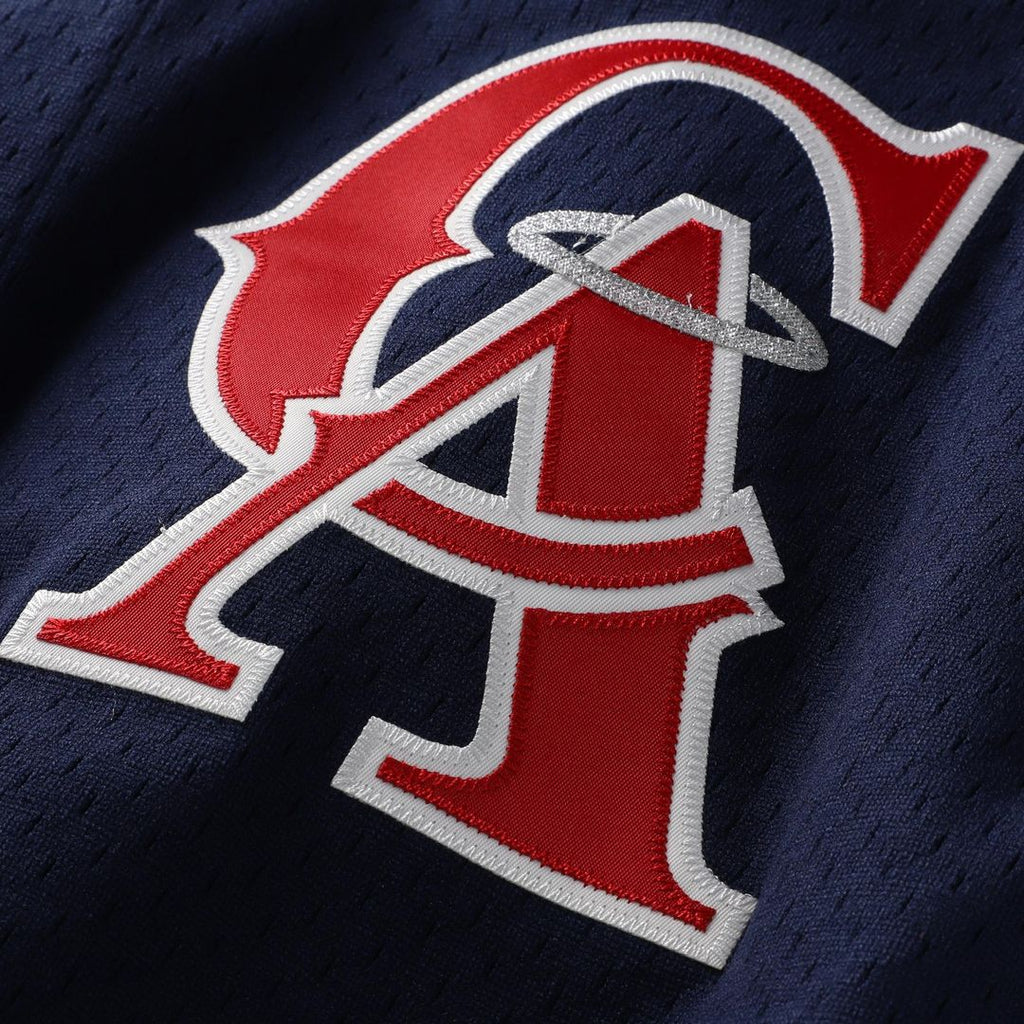 Bo Jackson California Angels Mitchell & Ness Cooperstown Mesh Batting Practice Button-Up Jersey - Navy