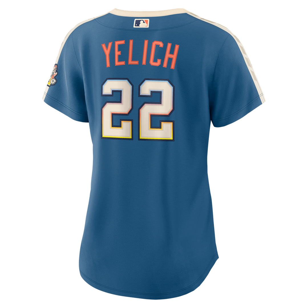 Milwaukee Brewers Christian Yelich Nike Women's 2026 City Connect Stadium Jersey - Mineral Blue