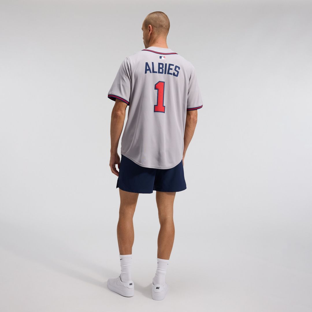 Atlanta Braves Ozzie Albies Nike Road Limited Jersey - Gray