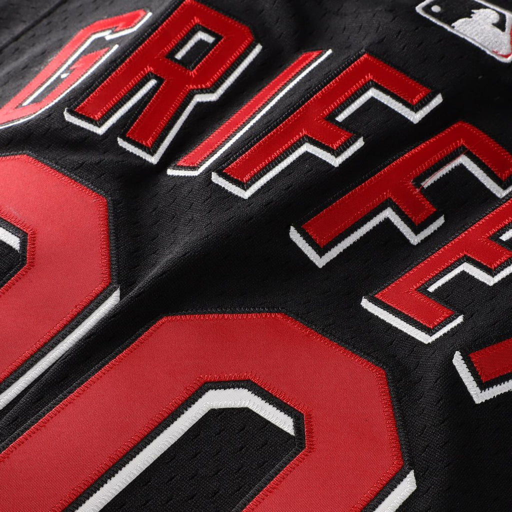 Cincinnati Reds Ken Griffey Jr. Mitchell & Ness Cooperstown Mesh Batting Practice Button-Up Jersey - Black