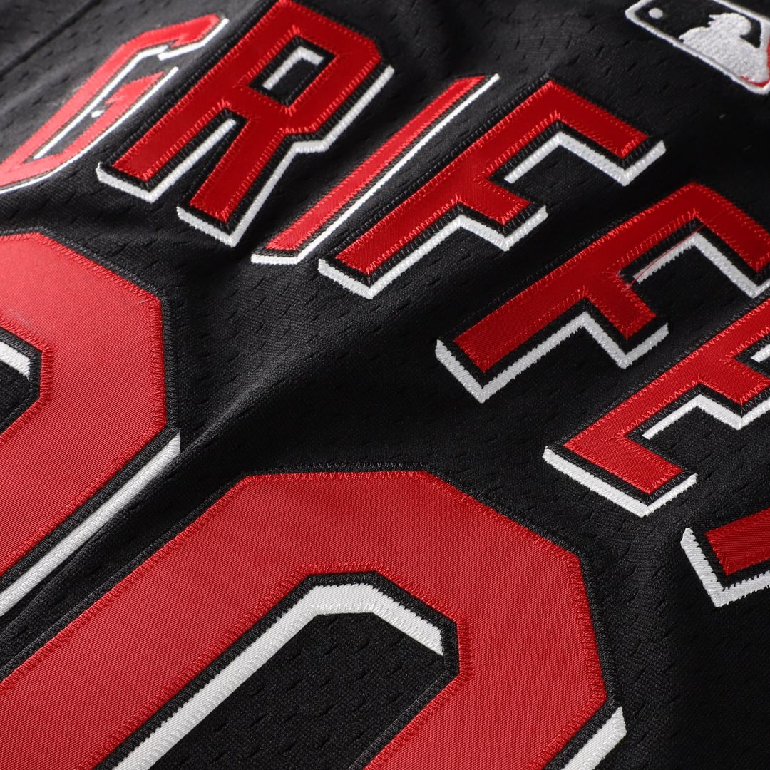 Cincinnati Reds Ken Griffey Jr. Mitchell & Ness Cooperstown Mesh Batting Practice Button-Up Jersey - Black
