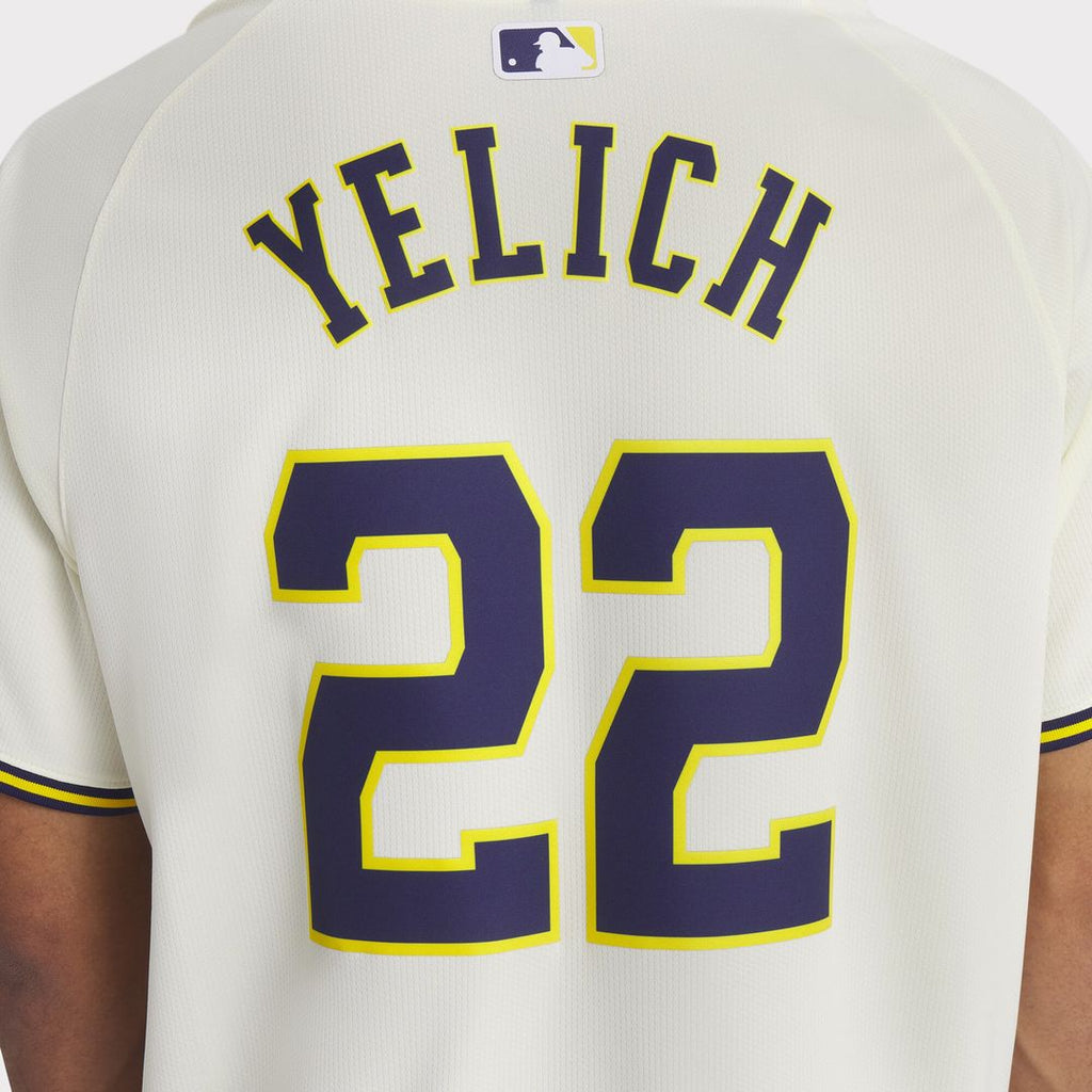 Milwaukee Brewers Christian Yelich Nike Home Limited Jersey - Cream