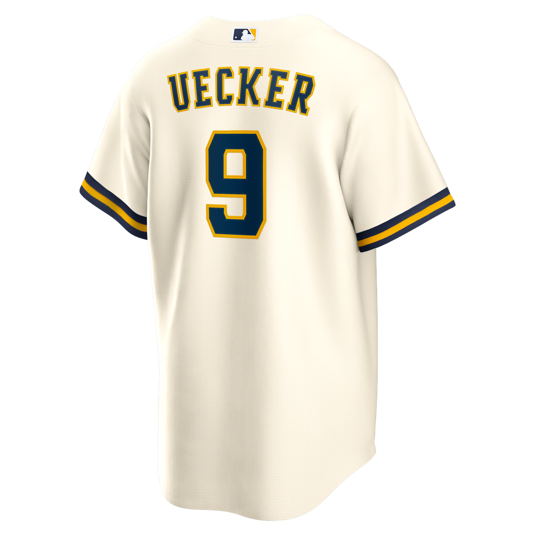 Milwaukee Brewers Bob Uecker Nike Home Retired Replica Jersey - Cream