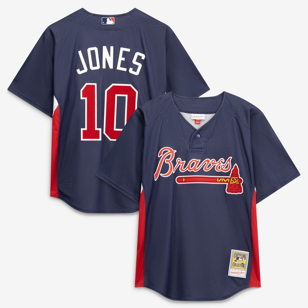Atlanta Braves Chipper Jones Mitchell & Ness Authentic Batting Practice Jersey - Navy
