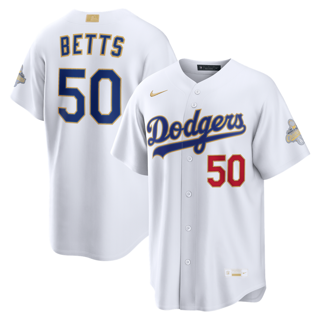 Los Angeles Dodgers Mookie Betts Nike 2026 Gold Collection Stadium Jersey - White