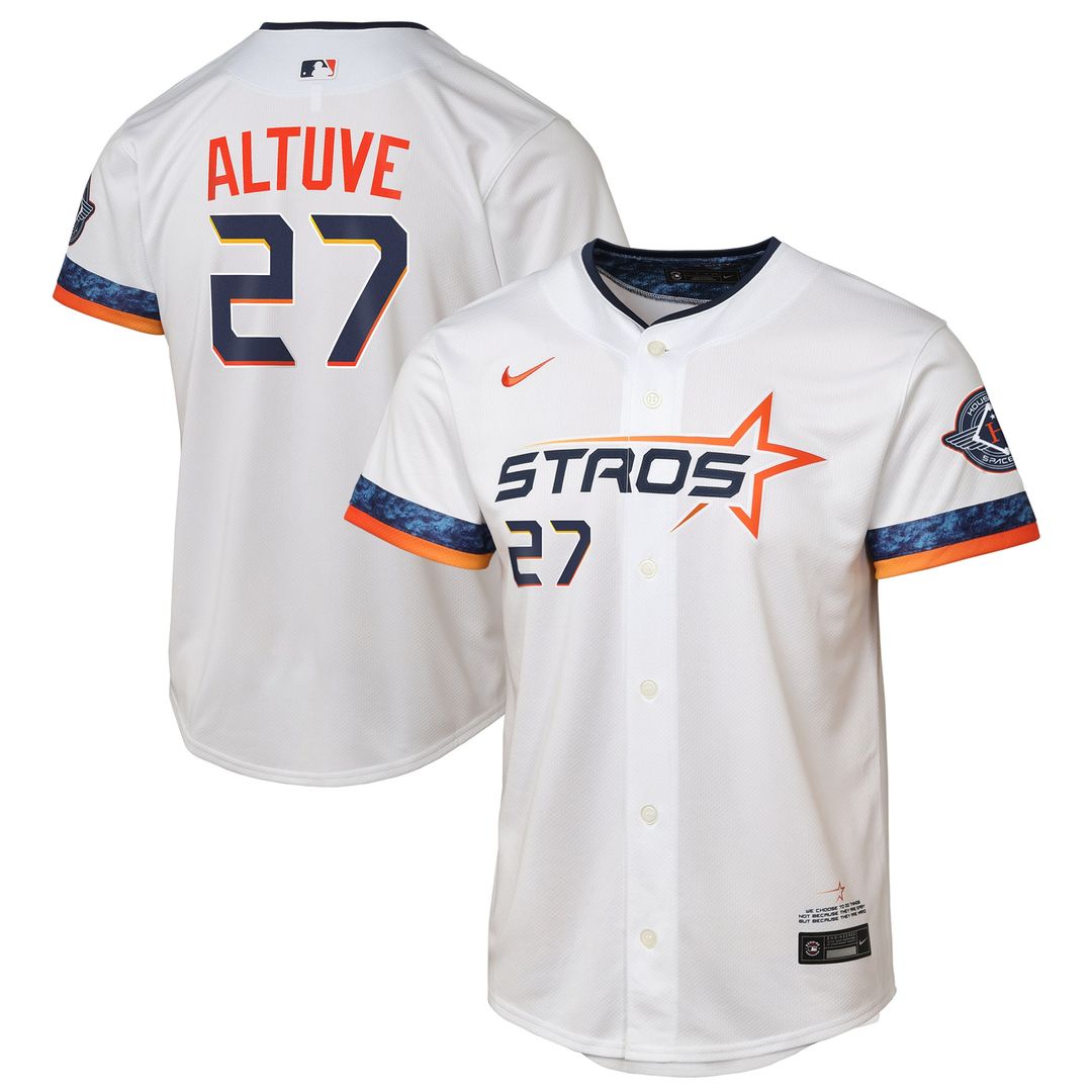 Houston Astros Jose Altuve Nike Youth 2025 City Connect Limited Jersey - White