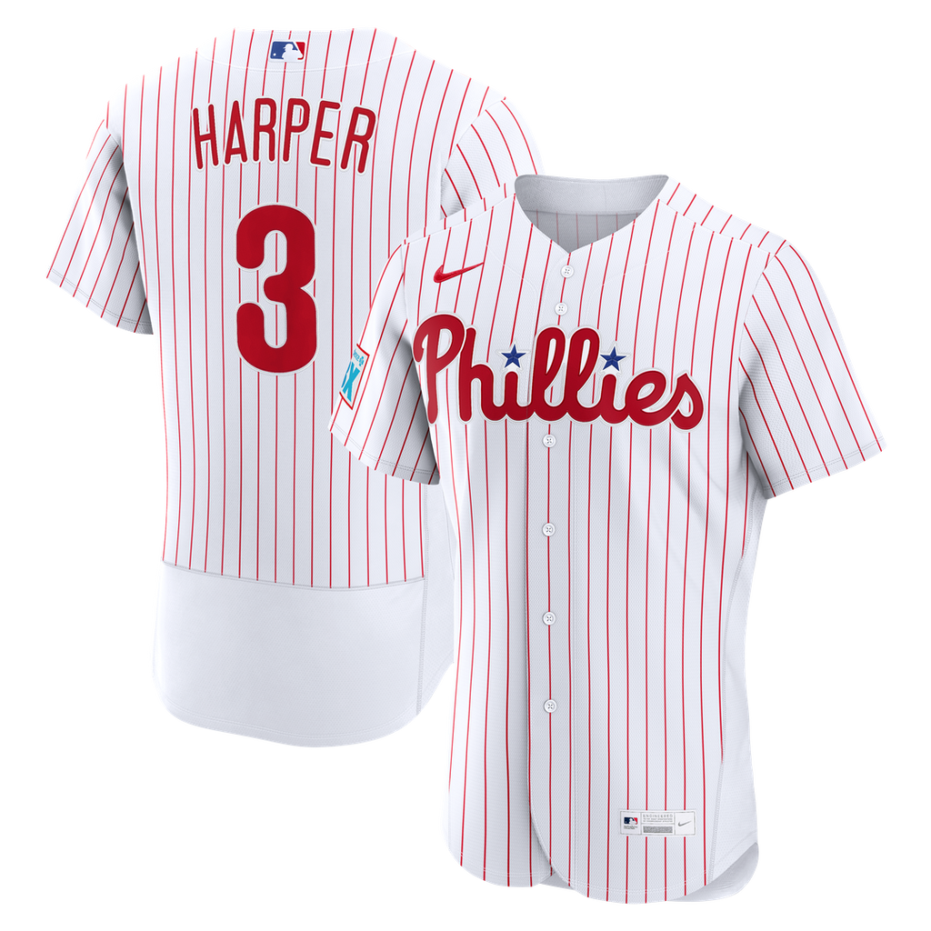 Philadelphia Phillies Bryce Harper Nike Alternate Authentic Sponsor Patch Jersey - Light Blue