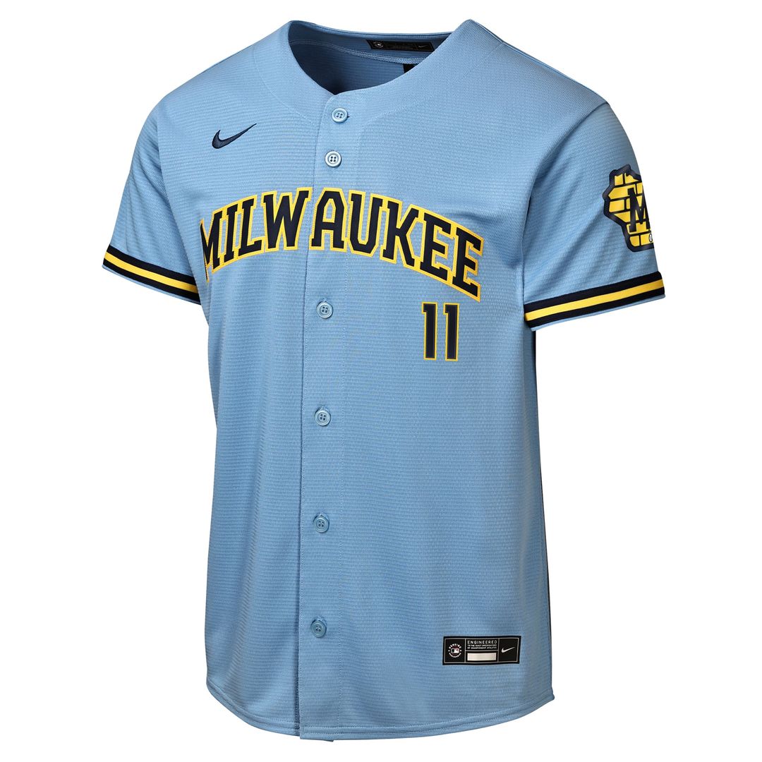 Milwaukee Brewers Jackson Chourio Nike Youth Home Stadium Jersey - Cream