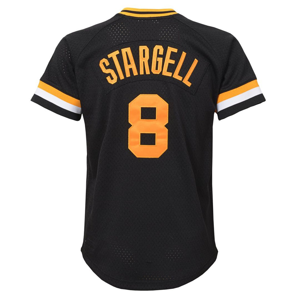 Pittsburgh Pirates Willie Stargell Mitchell & Ness Youth Cooperstown Mesh Batting Practice Jersey - Black