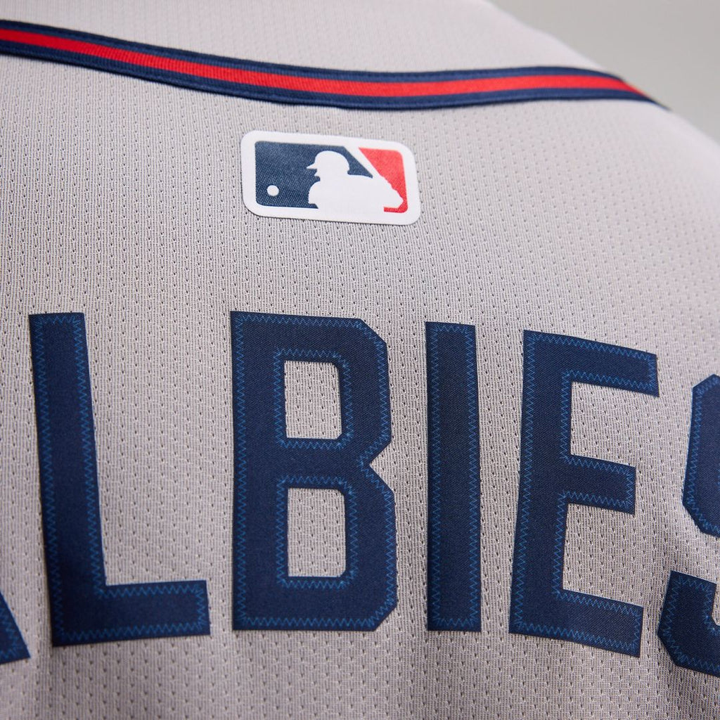 Atlanta Braves Ozzie Albies Nike Road Limited Jersey - Gray