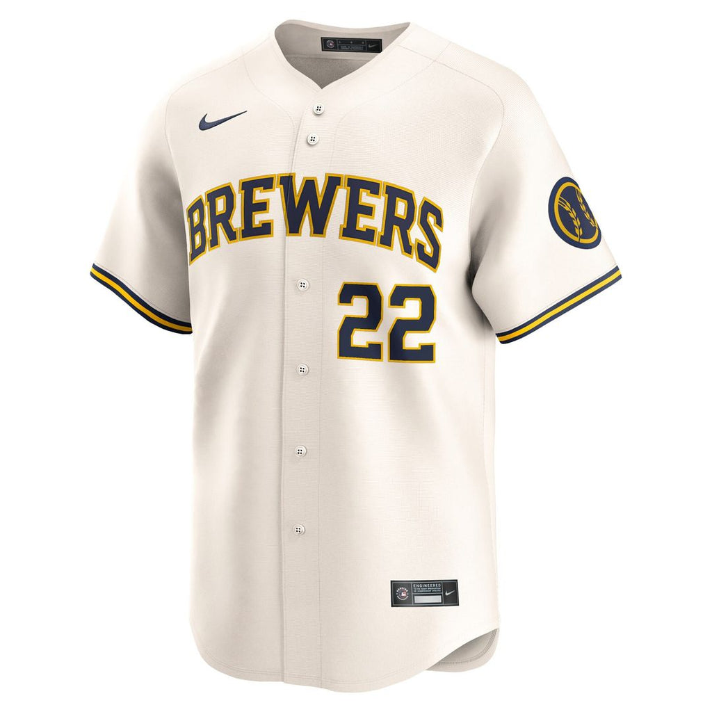 Milwaukee Brewers Christian Yelich Nike Home Limited Jersey - Cream