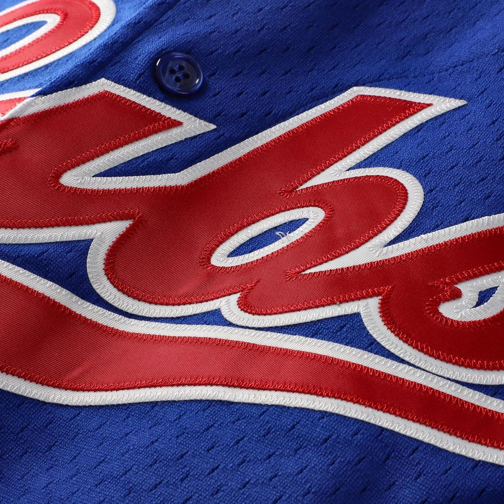 Chicago Cubs Ryne Sandberg Mitchell & Ness Cooperstown 1996 Mesh Batting Practice Button-Up Jersey - Royal