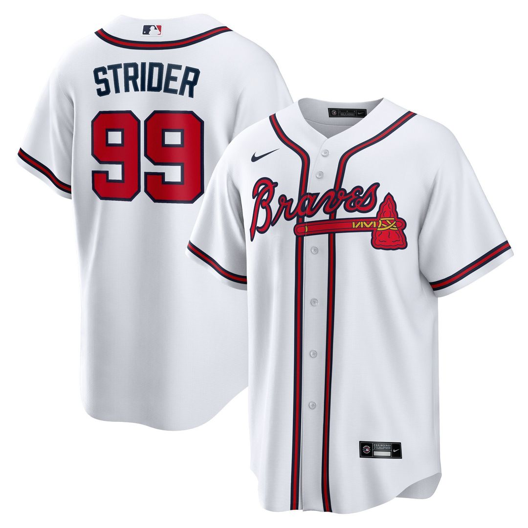 Atlanta Braves Spencer Strider Nike Replica Jersey - White