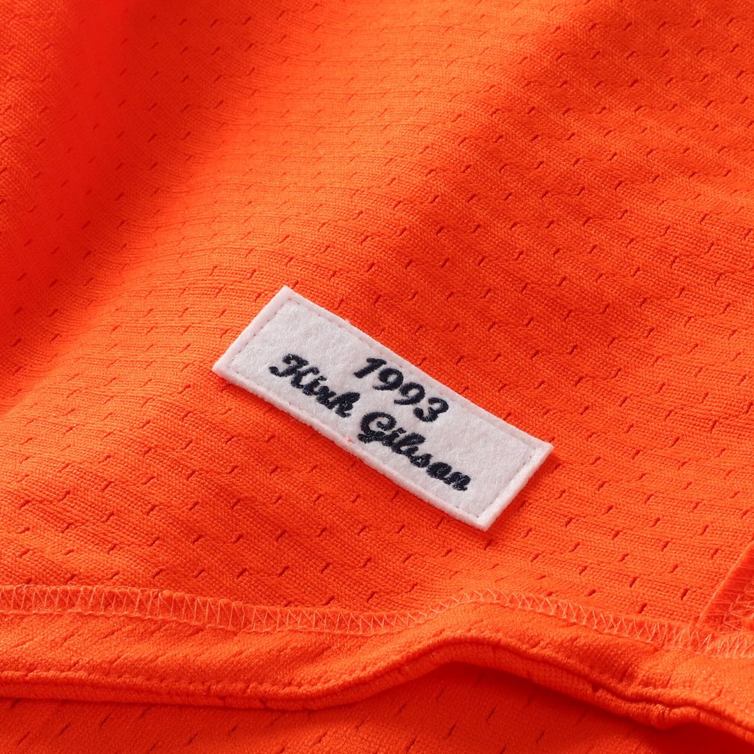 Detroit Tigers Kirk Gibson Mitchell & Ness Cooperstown Mesh Batting Practice Button-Up Jersey - Orange