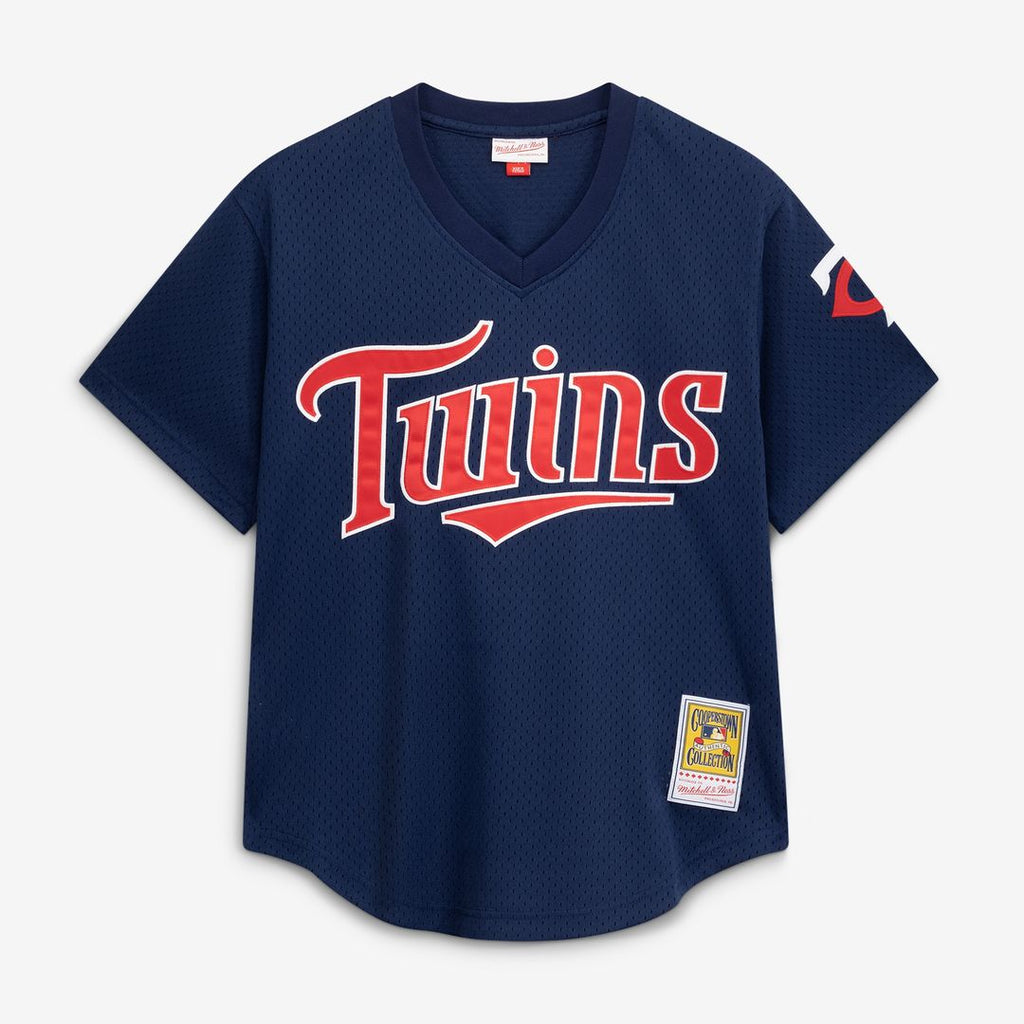 Minnesota Twins David Ortiz Mitchell & Ness 2002 Cooperstown Mesh Batting Practice Jersey - Navy