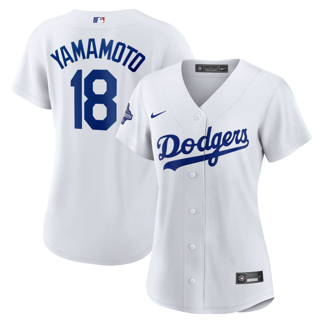 Los Angeles Dodgers Yoshinobu Yamamoto Nike Women's 2025 World Series Champions Home Replica Jersey - White