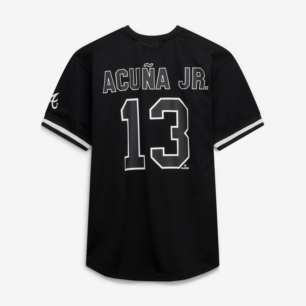 Atlanta Braves Ronald Acuña Jr. Fanatics Big & Tall Heavyweight Mesh Jersey - Black/White