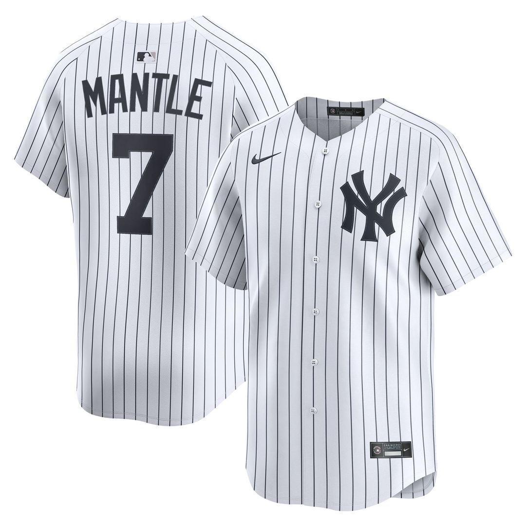 New York Yankees Mickey Mantle Nike Home Limited Jersey - White