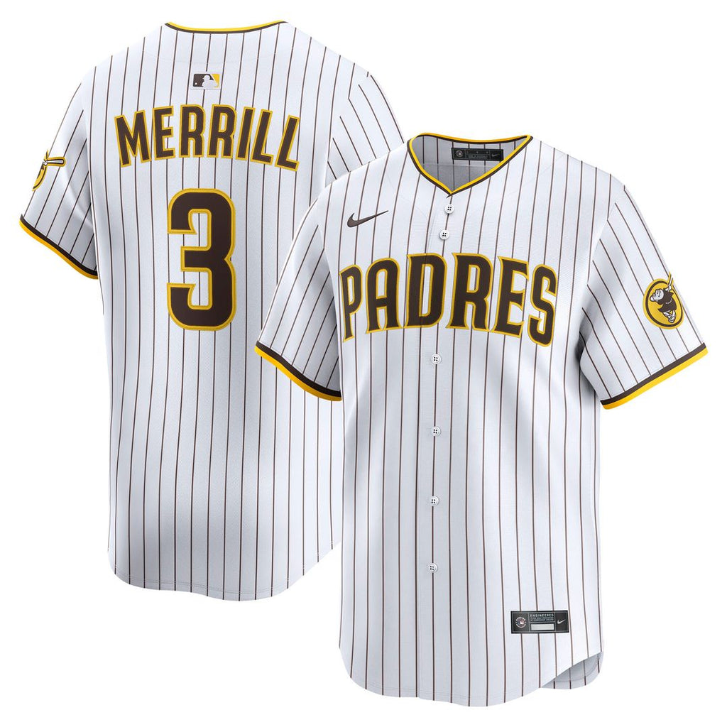 San Diego Padres Jackson Merrill Nike Home Limited Jersey - White
