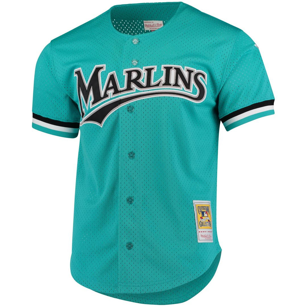 Andre Dawson Florida Marlins Mitchell & Ness Cooperstown Mesh Batting Practice Button-Up Jersey - Teal