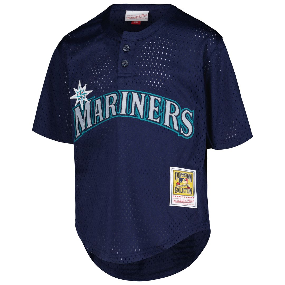Seattle Mariners Ken Griffey Jr. Mitchell & Ness Youth Cooperstown Mesh Batting Practice Jersey - Navy