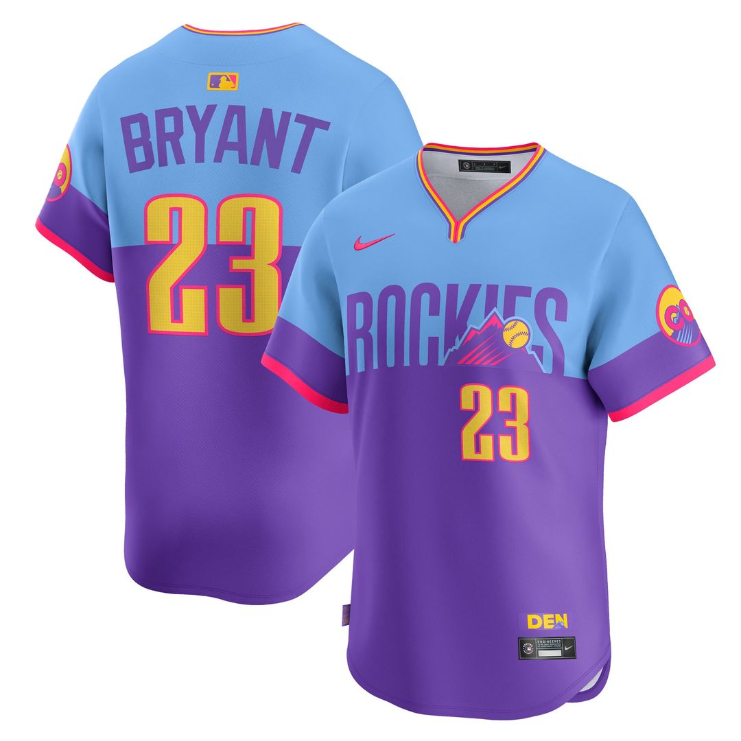 Colorado Rockies Kris Bryant Nike 2025 City Connect Limited Jersey - Purple/Light Blue
