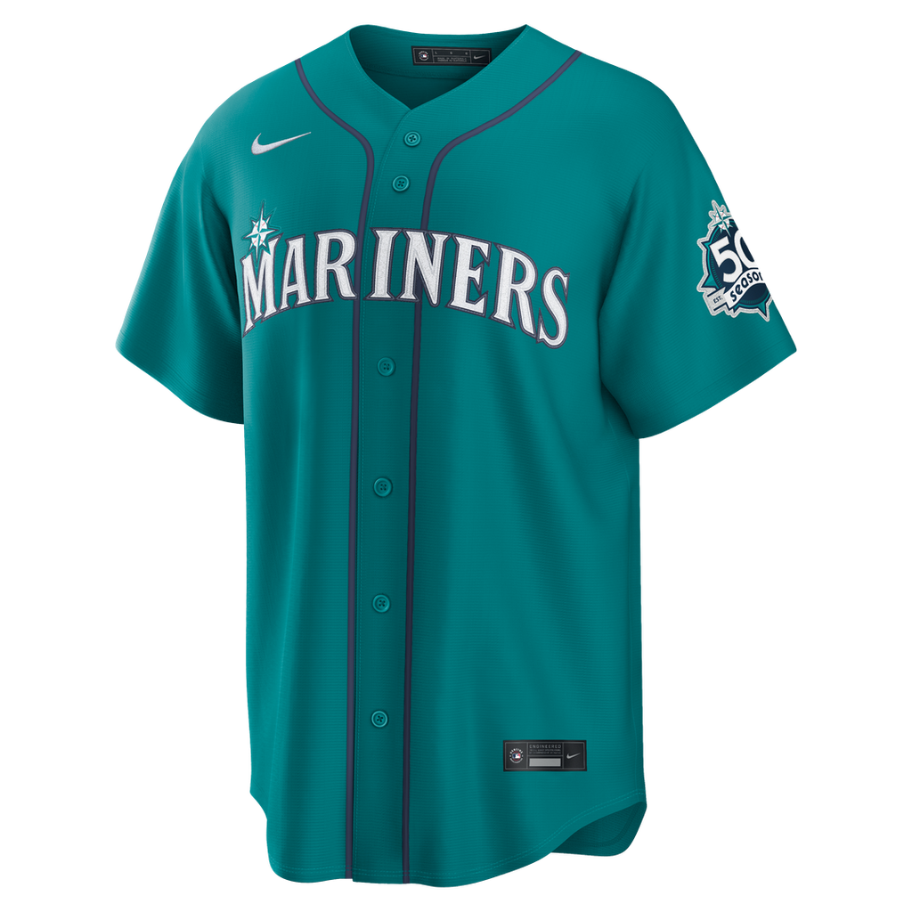 Seattle Mariners Julio Rodríguez Nike Home Stadium 50th Season Patch Jersey - White