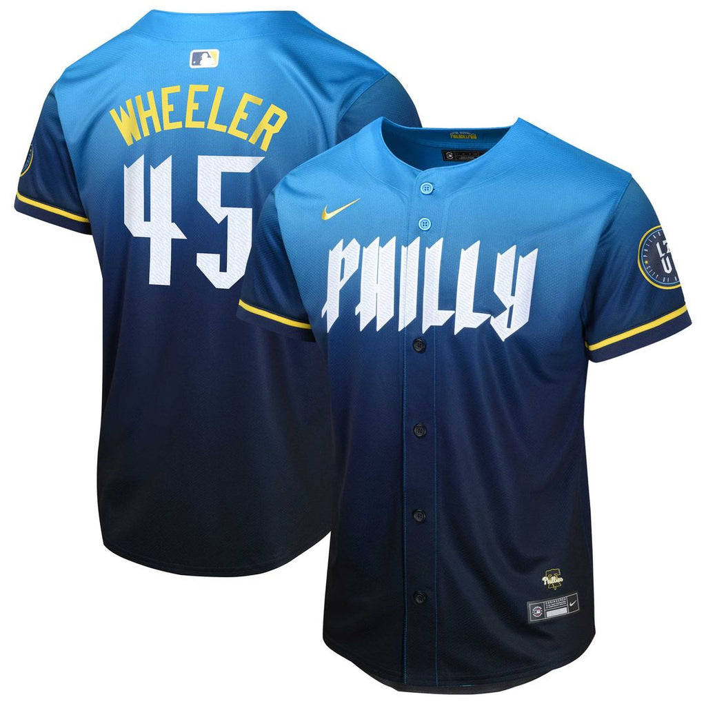 Philadelphia Phillies Zack Wheeler Nike Youth 2024 City Connect Limited Jersey - Blue