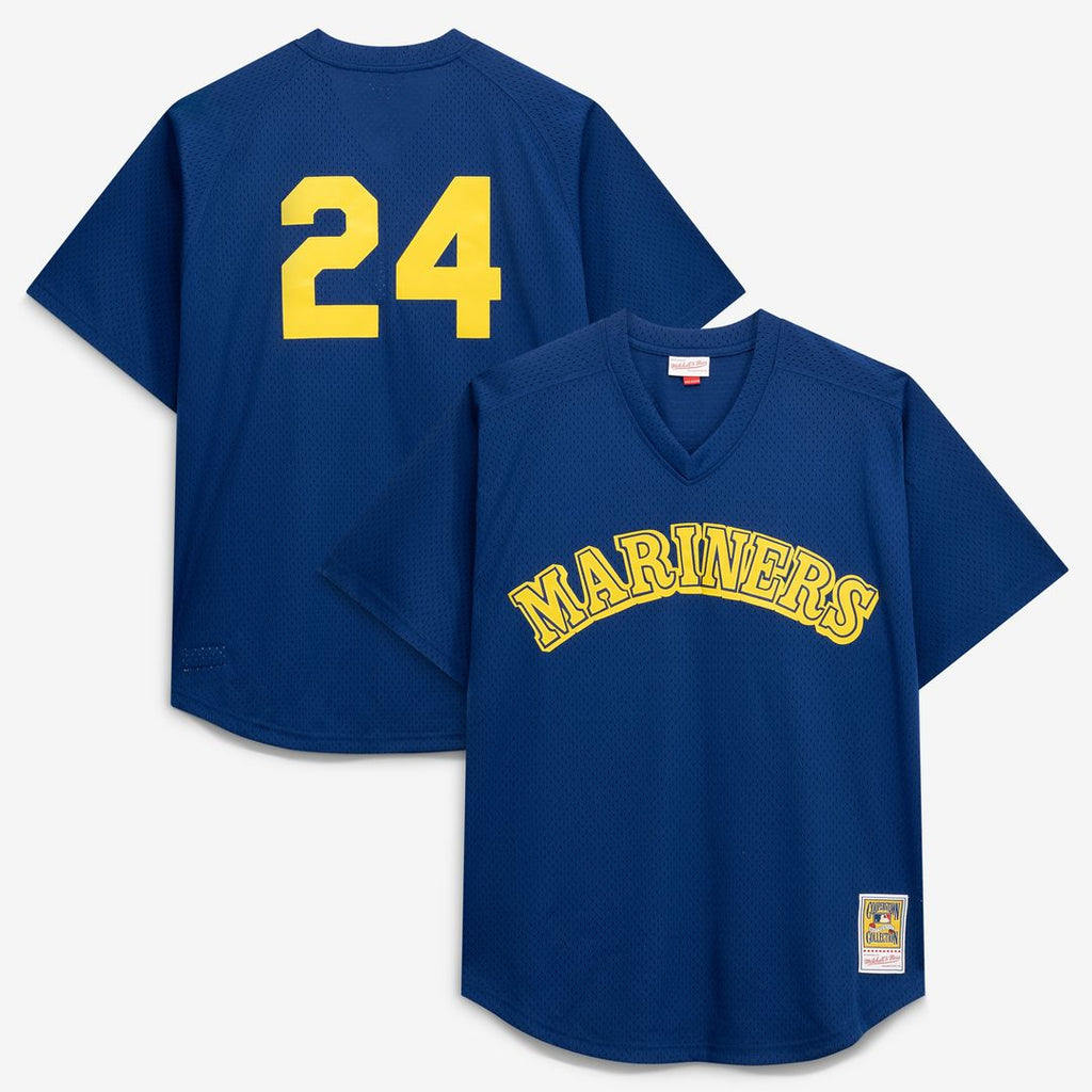 Seattle Mariners Mitchell & Ness Big & Tall Cooperstown Mesh Batting Practice Jersey - Navy