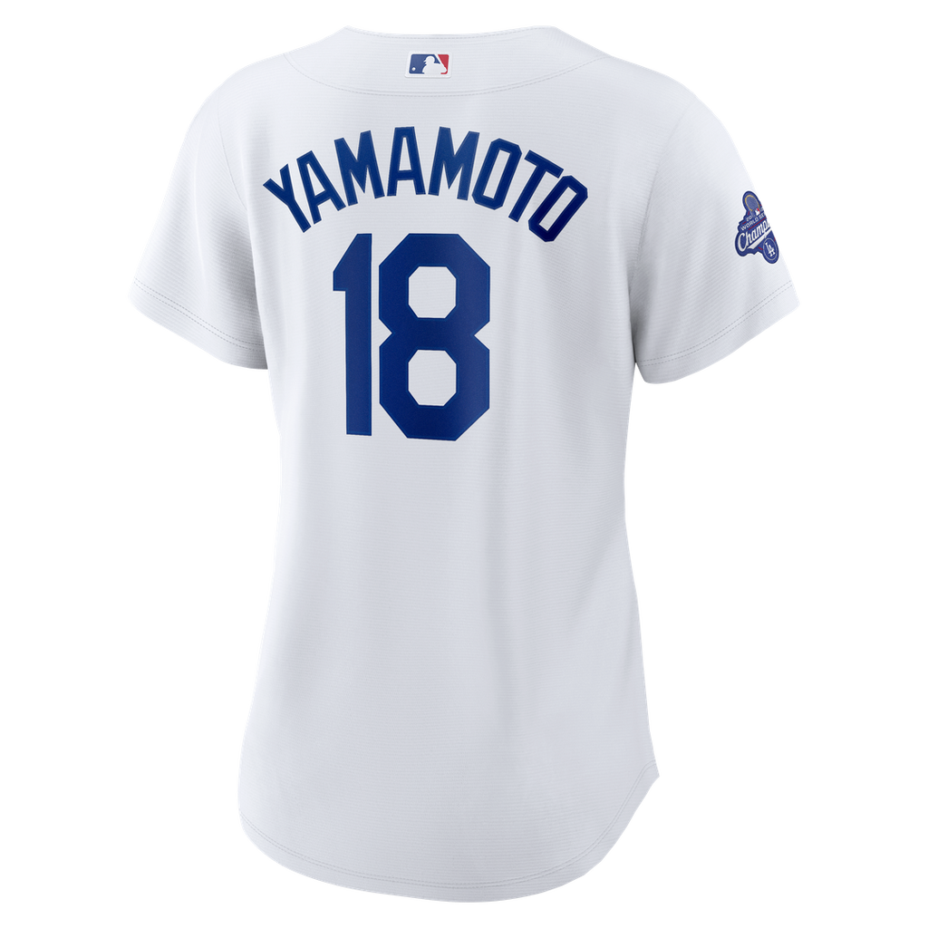 Los Angeles Dodgers Yoshinobu Yamamoto Nike Women's 2025 World Series Champions Home Replica Jersey - White