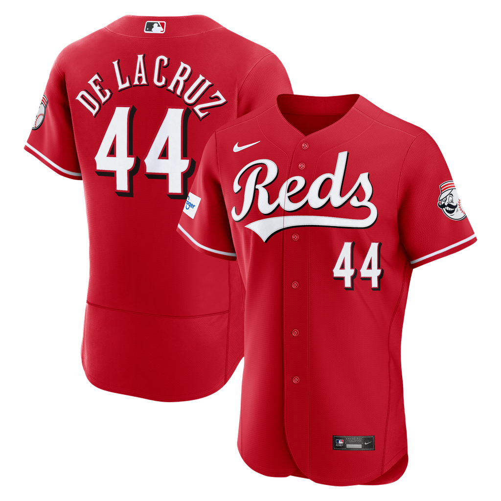 Cincinnati Reds Elly De La Cruz Nike Home Authentic Sponsor Patch Jersey - White