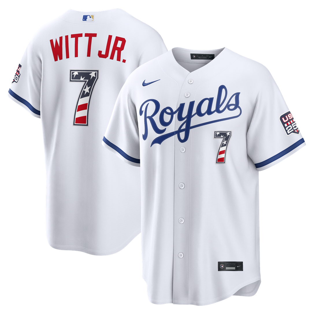 Kansas City Royals Bobby Witt Jr. Nike USA 250 Fourth of July Home Stadium Jersey - White