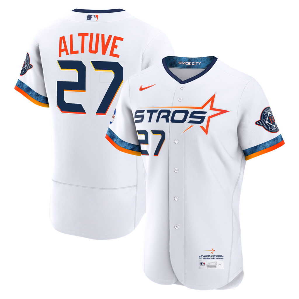 Houston Astros Jose Altuve Nike City Connect Authentic Sponsor Patch Jersey - White