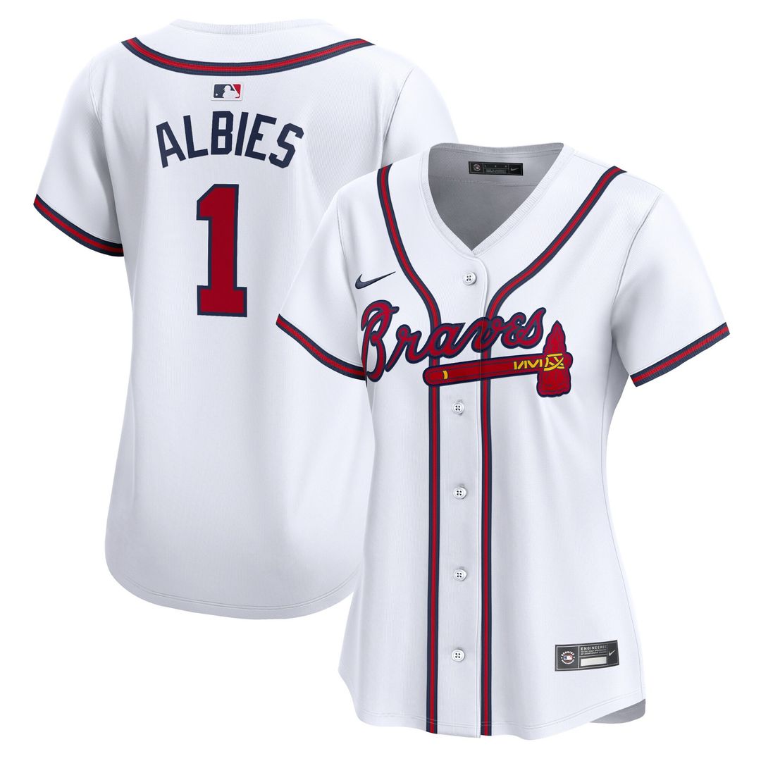 Atlanta Braves Ozzie Albies Nike Women's Home Limited Jersey - White