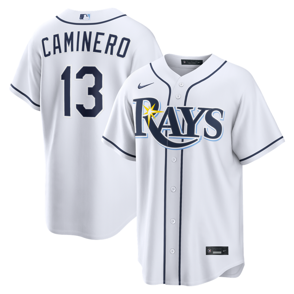 Tampa Bay Rays Junior Caminero Nike Home Replica Jersey - White