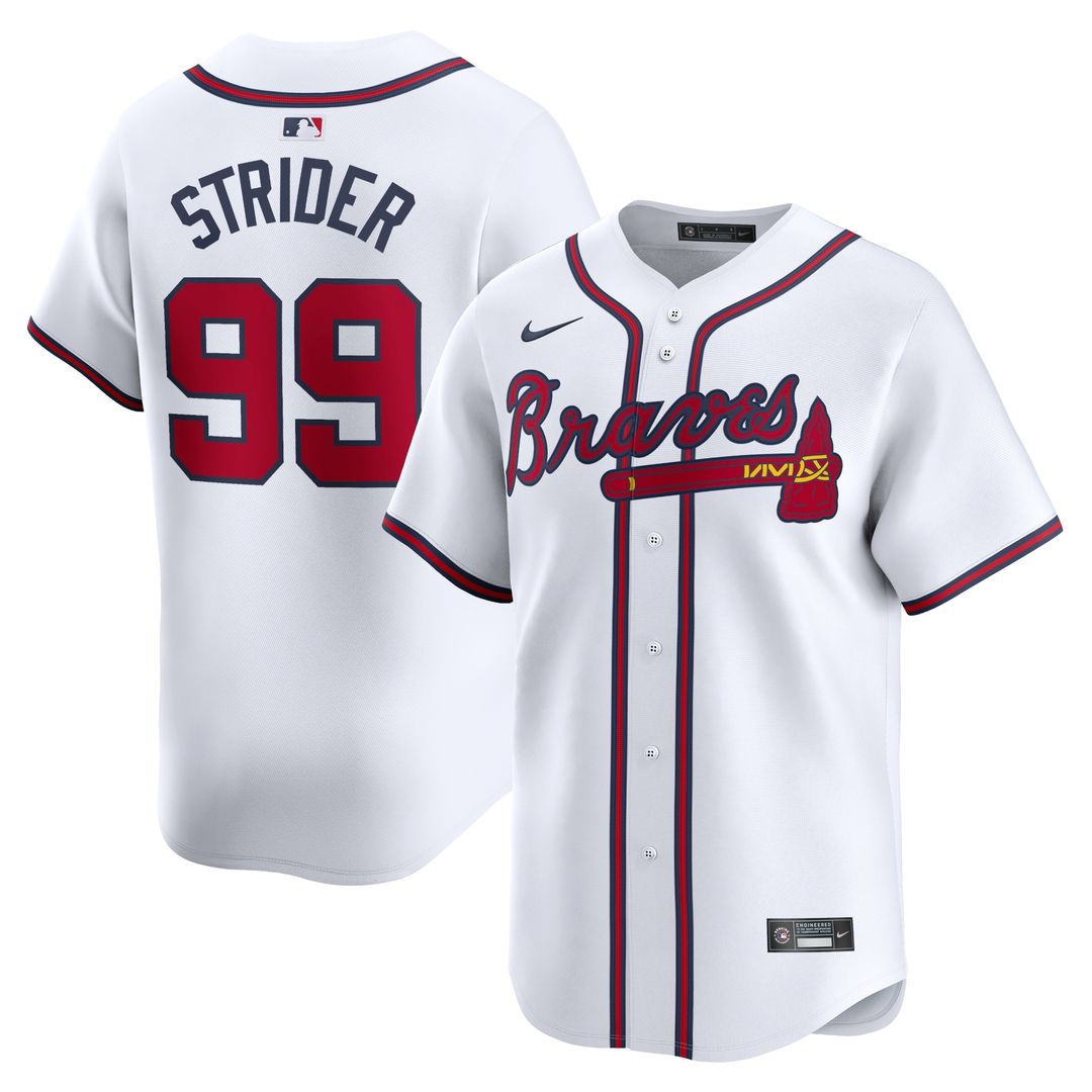 Atlanta Braves Spencer Strider Nike Home Limited Jersey - White