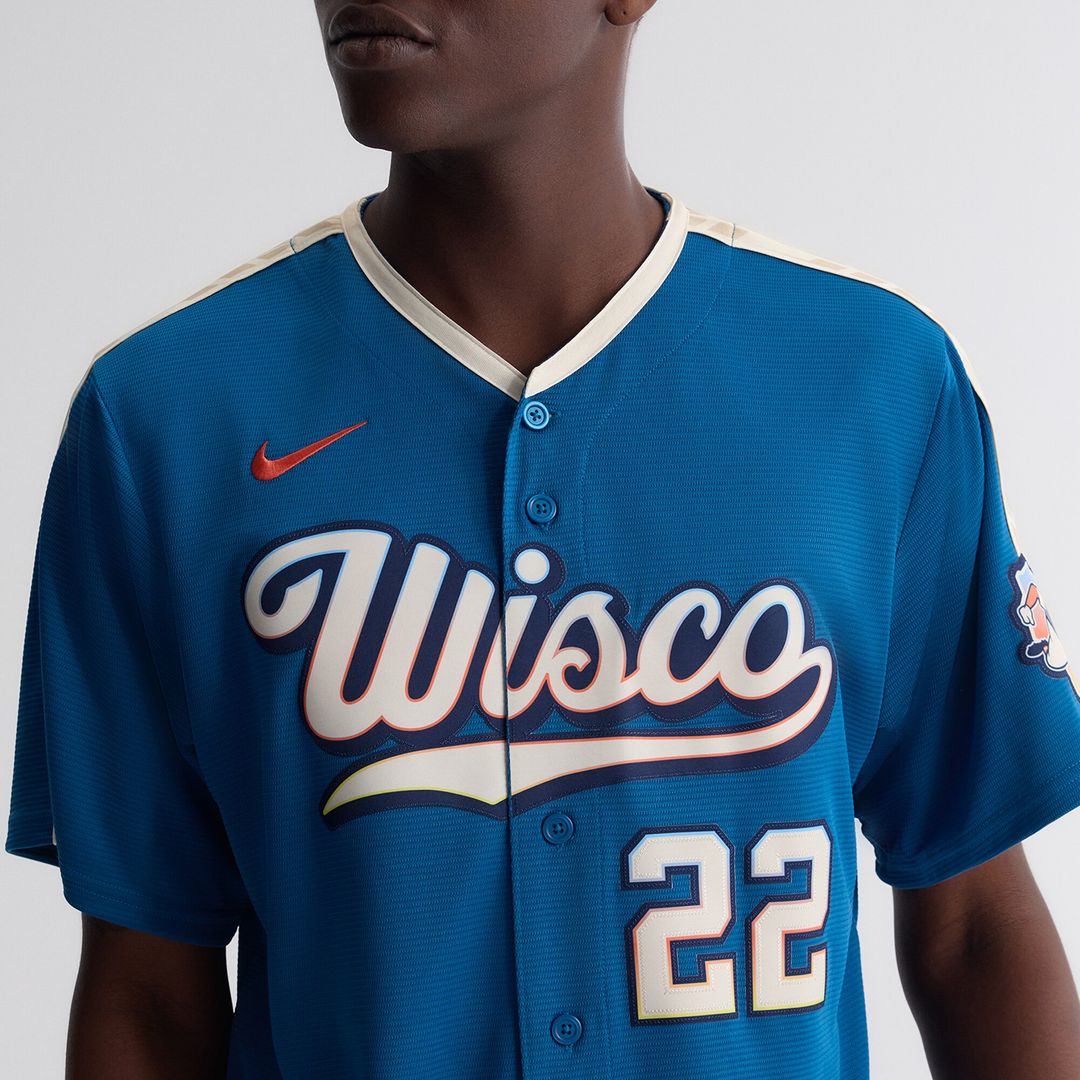 Milwaukee Brewers Christian Yelich Nike 2026 City Connect Stadium Jersey - Mineral Blue