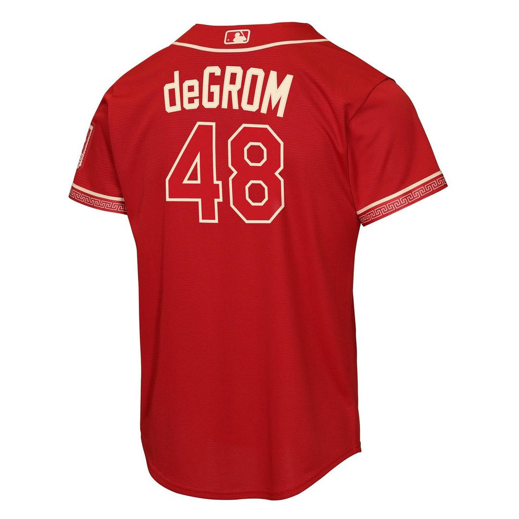 Texas Rangers Jacob deGrom Nike Youth 2026 City Connect Stadium Jersey - Red